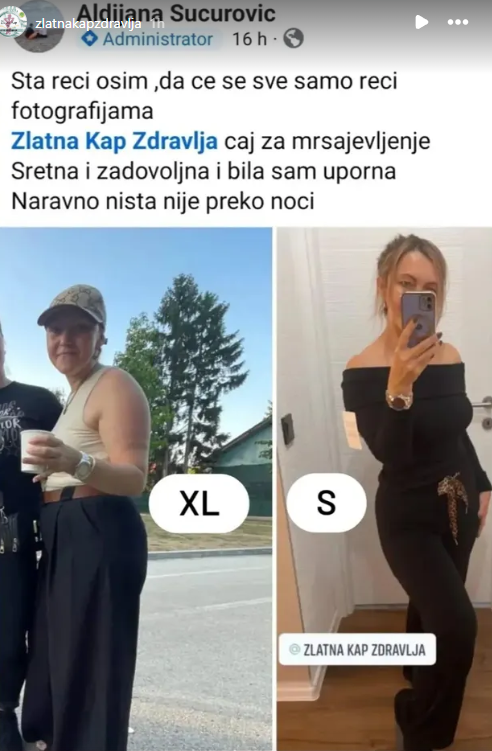 Objava korisnice s fotografijama prije i poslije
