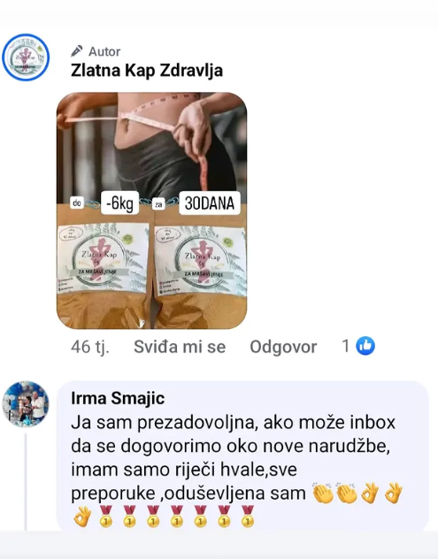 Komentar oduševljene korisnice
